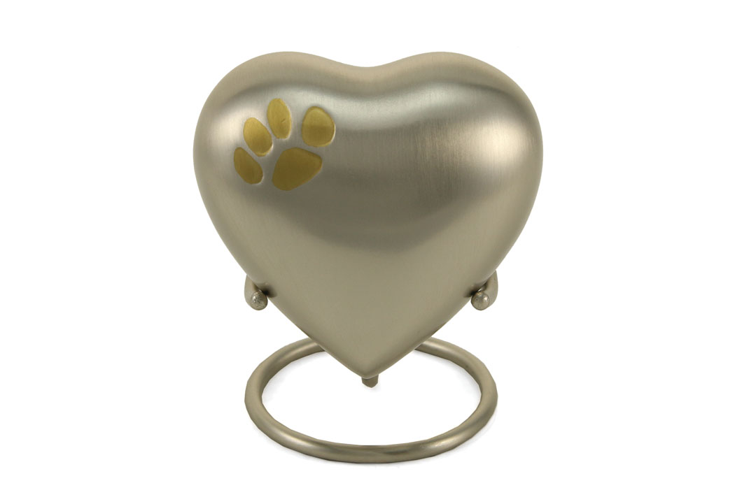 Keepsake Heart - Classic Single Paw Pewter-image
