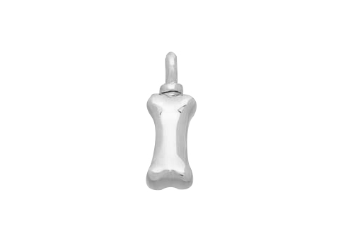 Dog Bone Pendant - Vertical - Sterling Silver-image