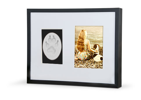 Wall Frame Photo Paw Print Urn - Black-image
